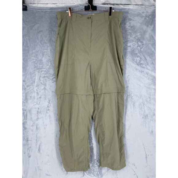 ExOfficio Pants Womens XL Tan Khaki Buzz Off Convertible to Shorts Hiking - Picture 1 of 16